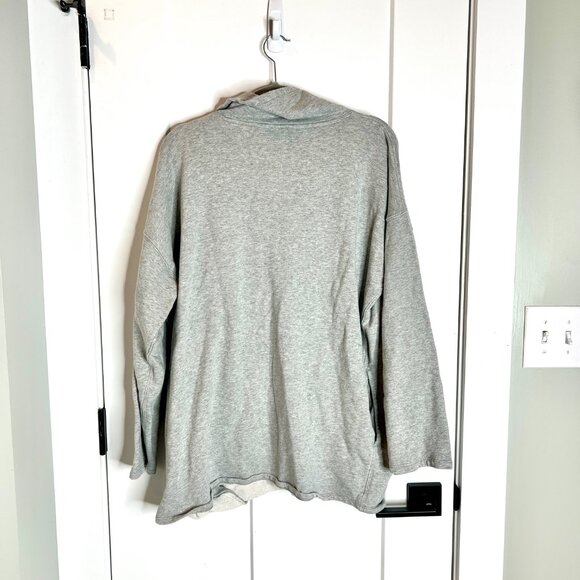 J. Crew Gray University Terry Long Half-Zip Tunic Sweatshirt Gorpcore Preppy L - Picture 7 of 7